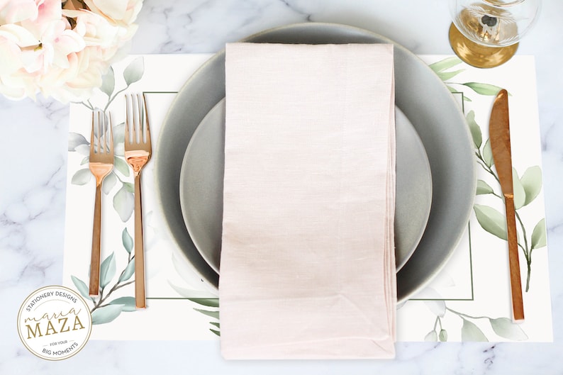 Editable Paper Placemats Bridal Shower Gifts Details for Etsy
