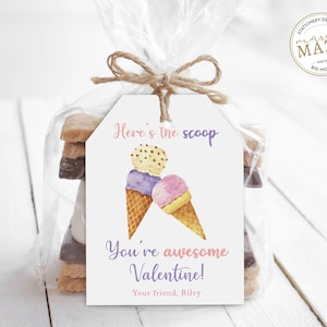 Tag bomboniera gelato, Ecco il tag bomboniera, Tag di San Valentino per classe, Decorazioni gelato, Etichetta gelato acquerello