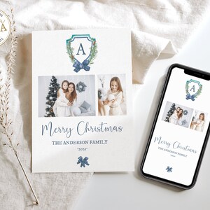 Cartolina fotografica di famiglia di Natale, modello di invito di Natale, decorazioni per feste di Fiesta, modello di cartolina fotografica di Natale, biglietto di auguri di buone feste