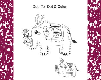 25 Printable Dot to Dot Coloring Pages | 8.5 x 11 | Dot to Dot Pages | Instant Download | Kids Activity Pages