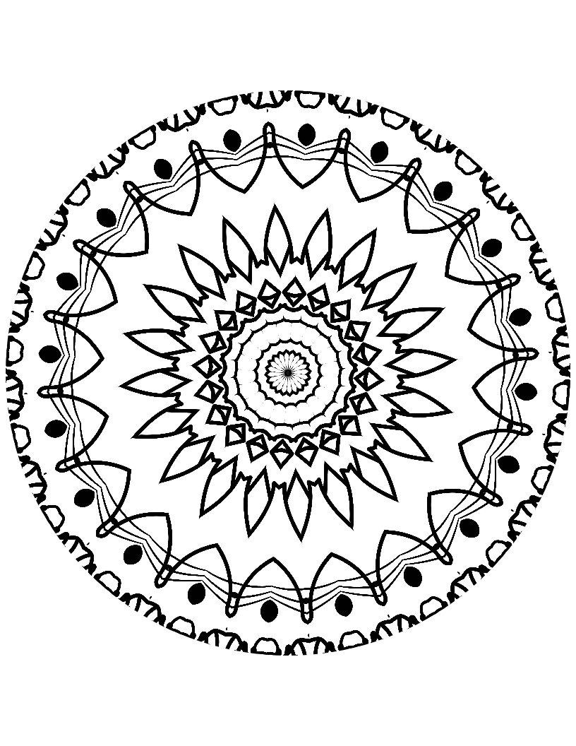 50 Printable Mandela Coloring Pages | 8.5 X 11 | Round Mandelas ...