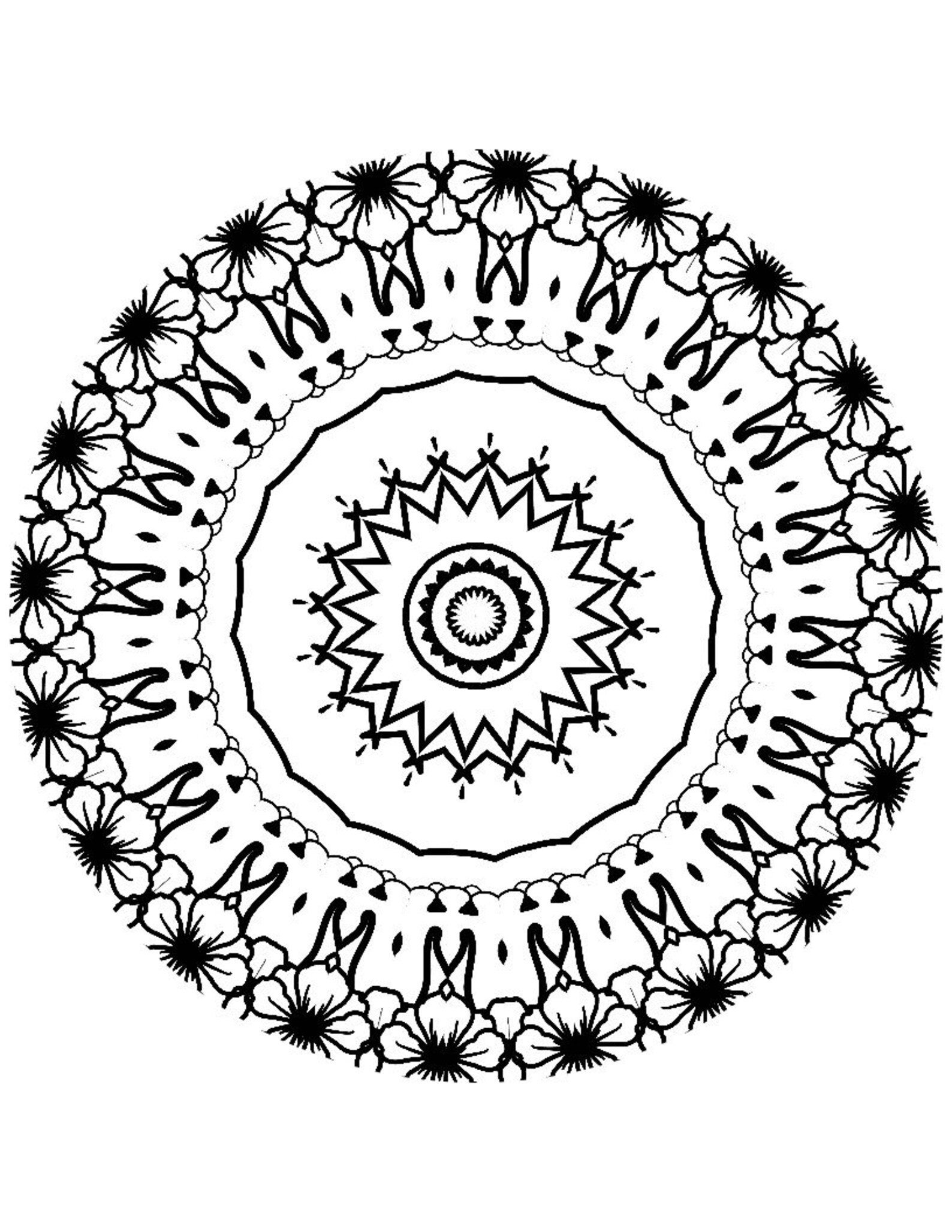 50 Printable Mandela Coloring Pages 8.5 X 11 Round Mandelas Instant ...