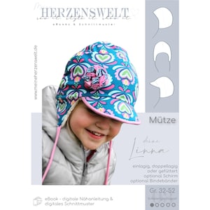 Children&#39;s hat - sewing pattern size 32-52 - your LINNA #3 - German
