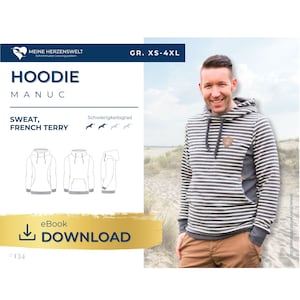Hoodie Men – eBook Sewing Pattern Size XS-4XL – his Manuc #134