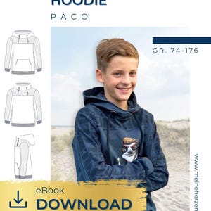 Hoodie Sweater Children&#39;s Sewing Pattern Sizes 74-176 - PACO #124