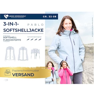 Softshell jacket women&#39;s pattern size 32-58 - PABLO #78 - German