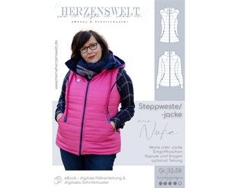 Quilted vest/jacket ladies pattern size 32-58 -NUKA #35 - german