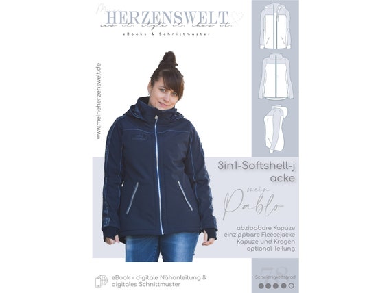 Softshell jacket child sewing pattern size 128-176 PEPE #77 german