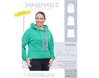 Hoodie Damen – Papierschnittmuster Gr. 32-58- Montana #141