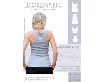 Racerback-Top Damen – eBook Schnittmuster Gr. 32-54 – Brooklyn #143