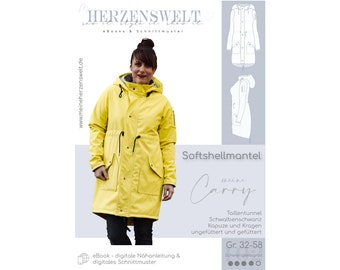 Softshellmantel Damen - Schnittmuster Gr. 32-58 - meine CARRY # 102 - deutsch