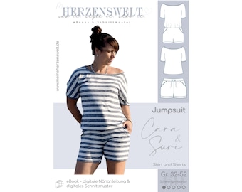 Jumpsuit/Shirt/Short Damen Schnittmuster Gr. 32-54 -#69 - deutsch