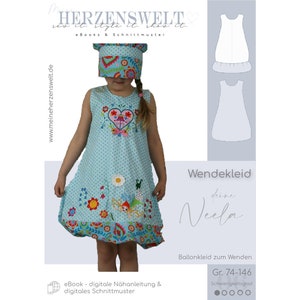 Rozmiar wykroju dziecięcej sukienki balonowej. 74-146 - twoja NEELA #6 - niemiecki