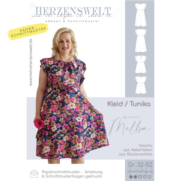 Kleid/Tunika Damen – Papierschnittmuster Gr. 32-52 – Melba #120