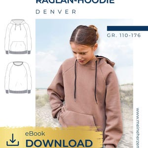 Raglan Hoodie Children – Sewing Pattern Sizes 110-176 - Denver #160