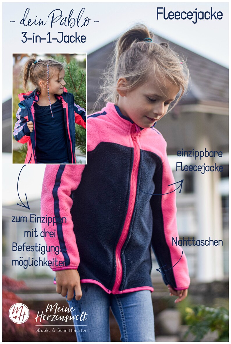 Softshelljacke Kinder Schnittmuster Gr. 74-176 PABLO 72 deutsch Bild 2