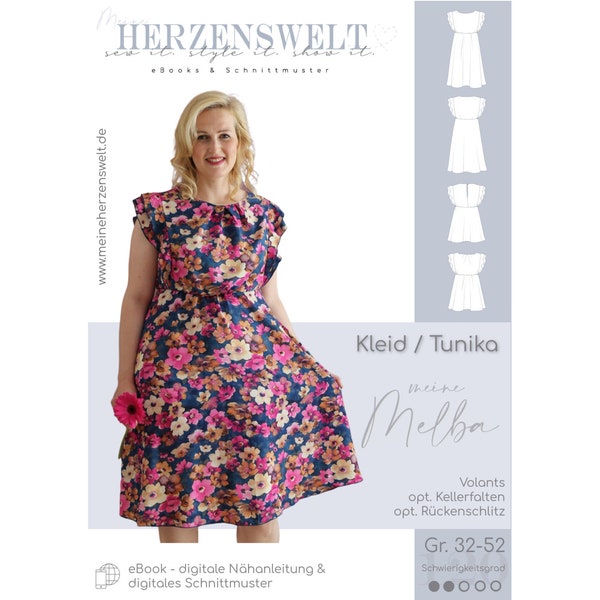 Kleid/Tunika Damen – eBook Schnittmuster Gr. 32-52 – Melba #120