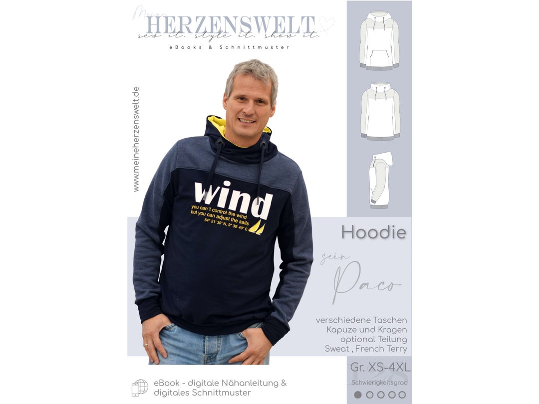 Paco Hoodie Pullover Damen Hoodie Pullover Herren Schnittmuster