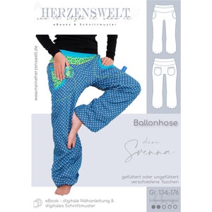 Balloon Pants Teens Sewing Pattern Size 134-176 - your SVENNA #5 - German