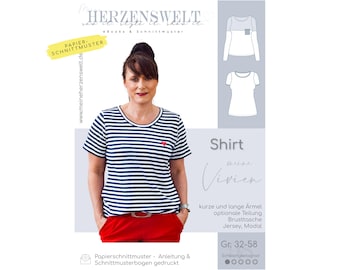 Shirt Women – Paper Pattern Size 32-58 – Vivien #98