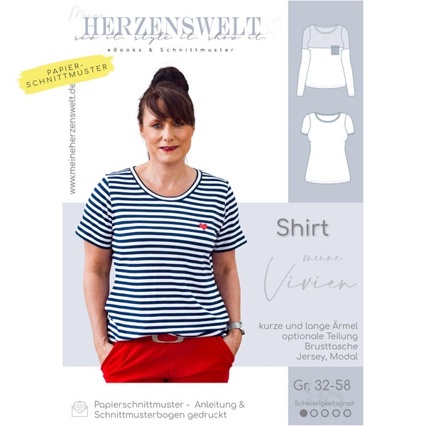 Shirt Damen – Papierschnittmuster Gr. 32-58 – Vivien #98