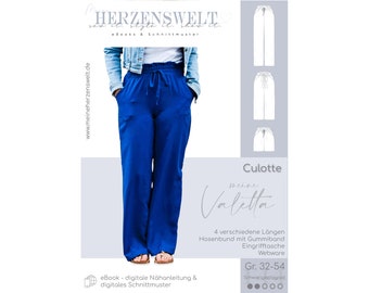 Culotte Damen – eBook Schnittmuster Gr. 32-54 – Valetta # 144