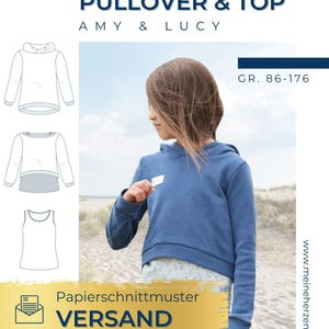 Cropshirt mit Tanktop Kinder – Papierschnittmuster Gr. 86-176 – Amy&Lucy