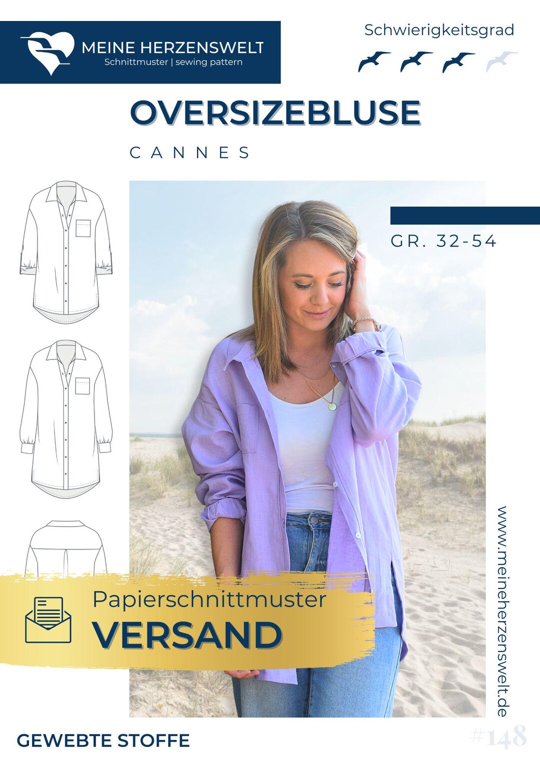 Oversized Blouse – Paper Pattern Sizes 32-54 – Cannes #148 - Etsy