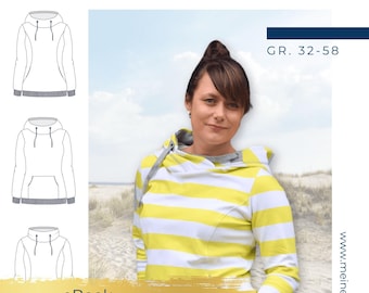 Patrón de costura para sudadera con capucha para mujer (eBook, tallas 32-58) – My Manuc #132