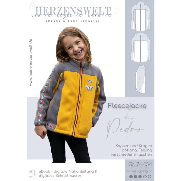 Fleecejacke Kinder Schnittmuster Gr. 74-134 - dein PEDRO #73 - deutsch