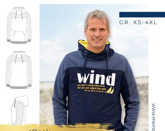 Hoodie Sweater Men's Sewing Pattern Sizes XS-4XL - PACO #128