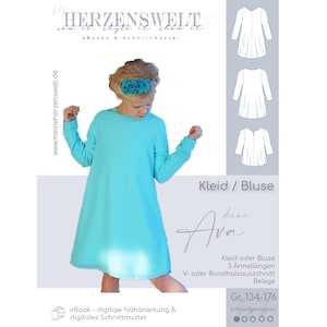Dress/Blouse Teens - Sewing pattern size 134-176 - your AVA #57 - German