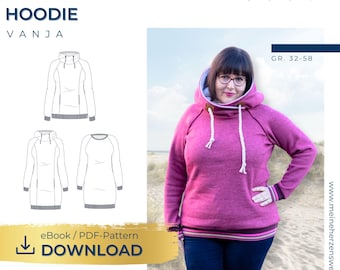 Women&#39;s Hoodie - Sewing Pattern Sizes 34-58 - my VANJA #21