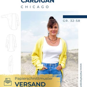 Cardigan Damen – Papierschnittmuster Gr. 32-58 – Chicago #122