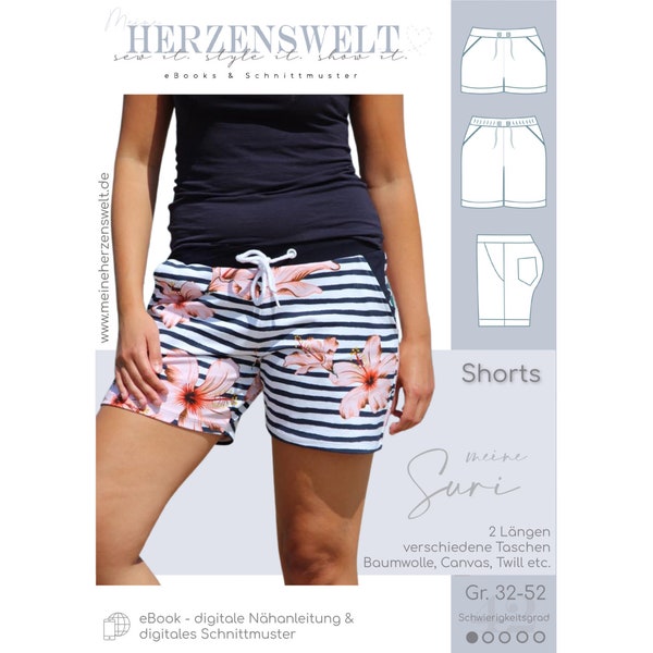 Shorts/Hose Damen Schnittmuster Gr. 32-52 - meine SURI #42 - deutsch