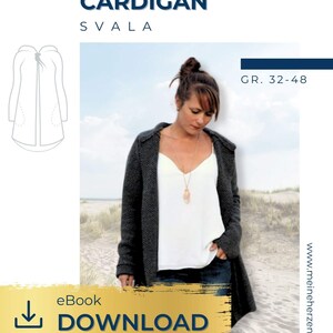 Patrón de costura para cárdigan de mujer, tallas 32-48 - my SVALA n.° 16 - Alemán