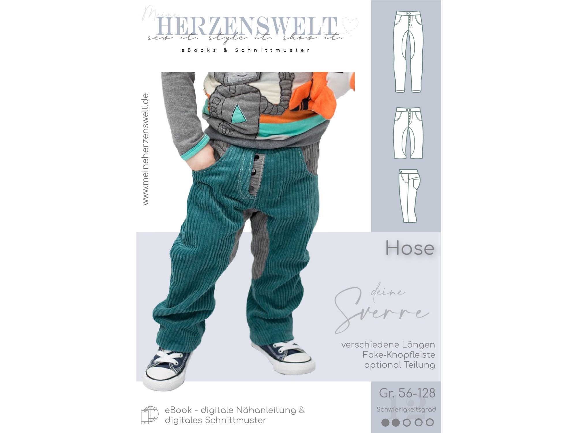 Children's trousers - sewing pattern size 56-128 - your SVERRE #12 - German