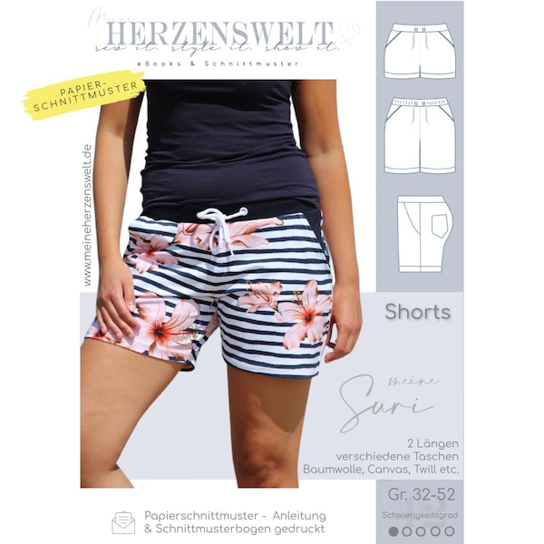 Shorts Damen – Papierschnittmuster Gr. 32-52 – Suri #42