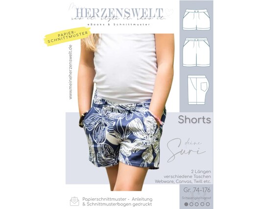 Pantalones cortos / pantalones para niños Patrón de papel - España