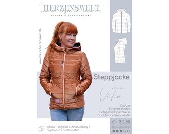 Steppjacke Damen – Schnittmuster Gr. 32-58 – meine Vika #112