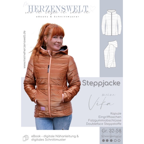 Steppjacke Damen – Schnittmuster Gr. 32-58 – meine Vika #112