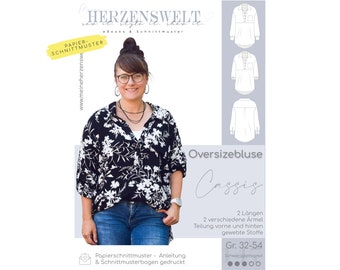 Oversize blouse – paper pattern Gr. 32-54—Cassis #147