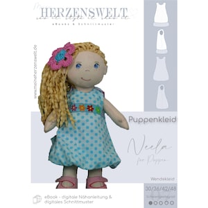 Doll dress children&#39;s sewing pattern size 30-48 - Dolls NEELA #7 - German
