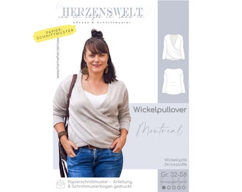 Wickelpullover Damen – Papierschnittmuster Gr. 32-58 – Montreal #149