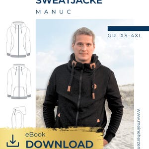 Heren Sweatjack – eBook Naaipatroon Maten XS-4XL – his Manuc #133