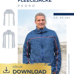 Patroon fleecejack voor heren maten XS-4XL - PEDRO #84 - Duits