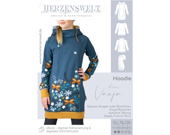 Hoodie Children - Sewing Pattern Size 74-176 - your VANJA #19 - German