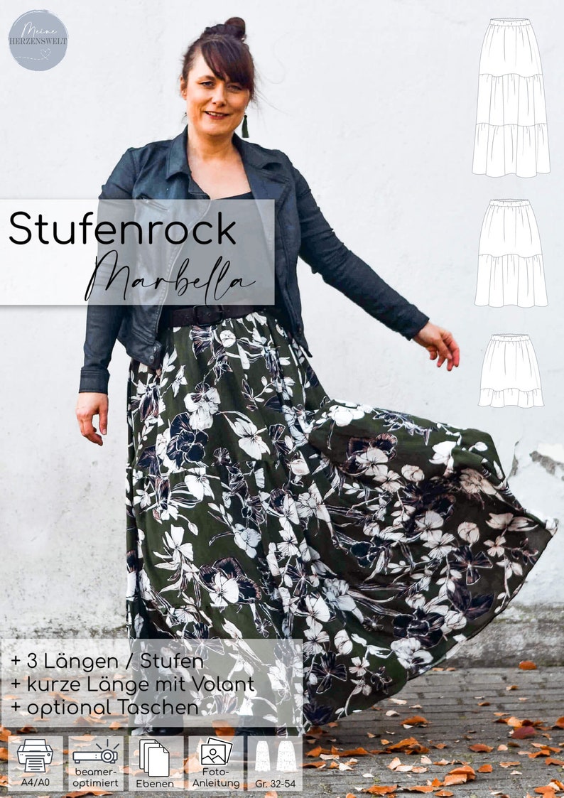 Step Skirt Women eBook Pattern Size 32-54 Marbella 137 image 3