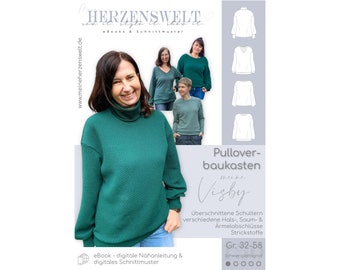 Knitted sweater – eBook sewing pattern size. 32-58 – Visby #150