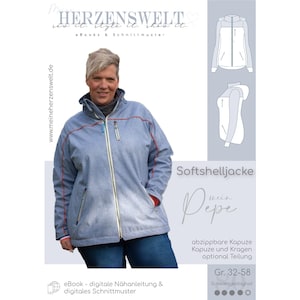 Softshell jacket women&#39;s pattern size 32-58 - my PEPE #80 - German